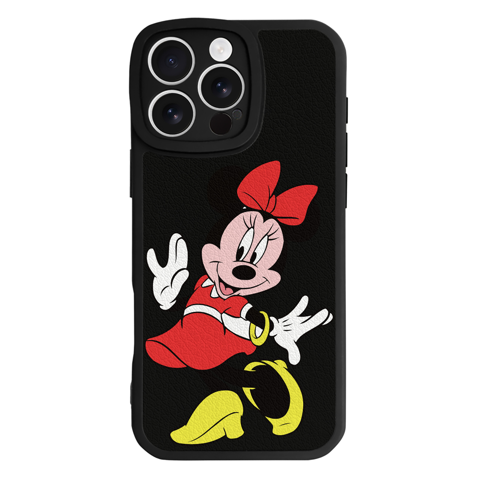 （画像用） ミッキーマウス Mickey Mouse 【iPhone 16シリーズ対応】シリコンスマホケース（レザー調） 材質：シリコン